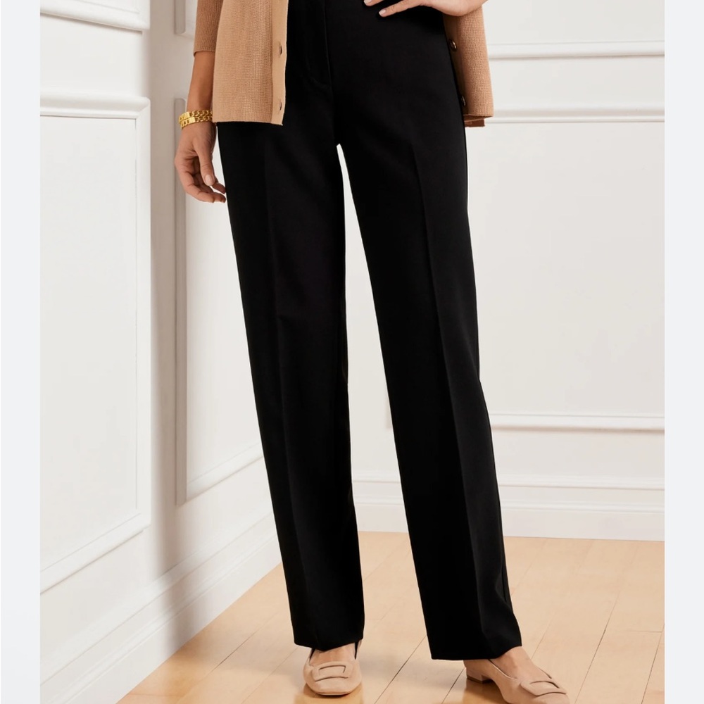 Talbots RSVP Black Dress Pants Size 10 High Rise Wide Leg